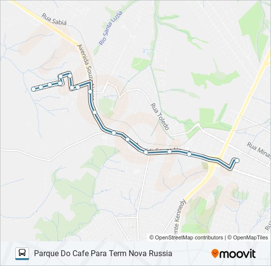 Mapa da linha 163 PARQUE DO CAFE de ônibus