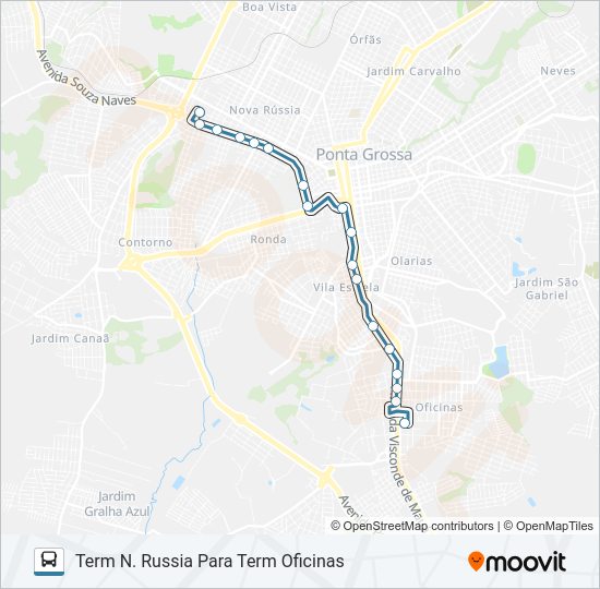 Mapa da linha 170 JARDIM VILA VELHA de ônibus
