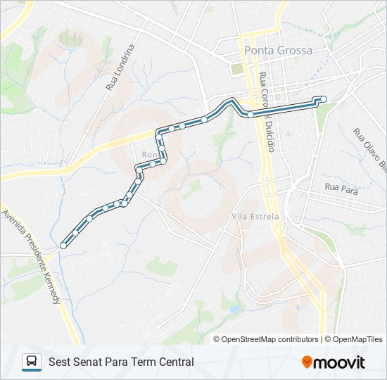 Mapa da linha 200 RONDA ANTUNES DUARTE de ônibus