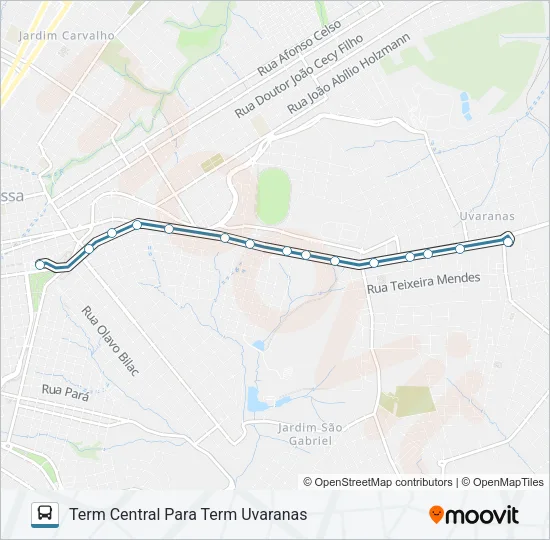 219 TERMINAL CENTRAL / TERMINAL UVARANAS Bus Line Map