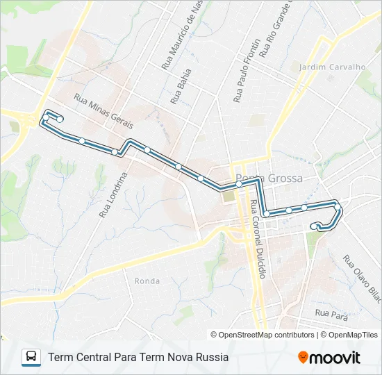 218 TERMINAL CENTRAL / TERMINAL NOVA RUSSIA Bus Line Map