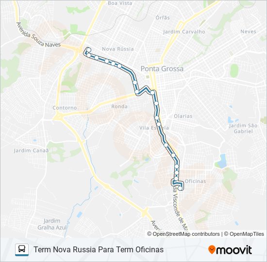 084 TERMINAL OFICINAS / TERMINAL NOVA RUSSIA bus Line Map