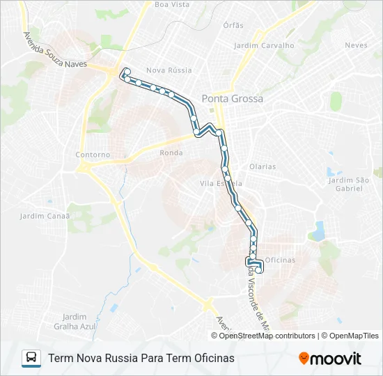 084 TERMINAL OFICINAS / TERMINAL NOVA RUSSIA Bus Line Map