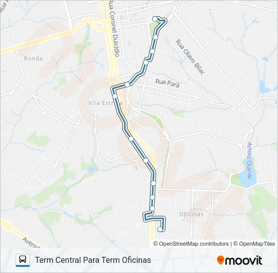 084 TERMINAL OFICINAS / TERMINAL NOVA RUSSIA Bus Line Map