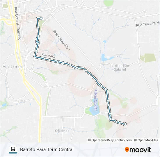 084 TERMINAL OFICINAS / TERMINAL NOVA RUSSIA Bus Line Map