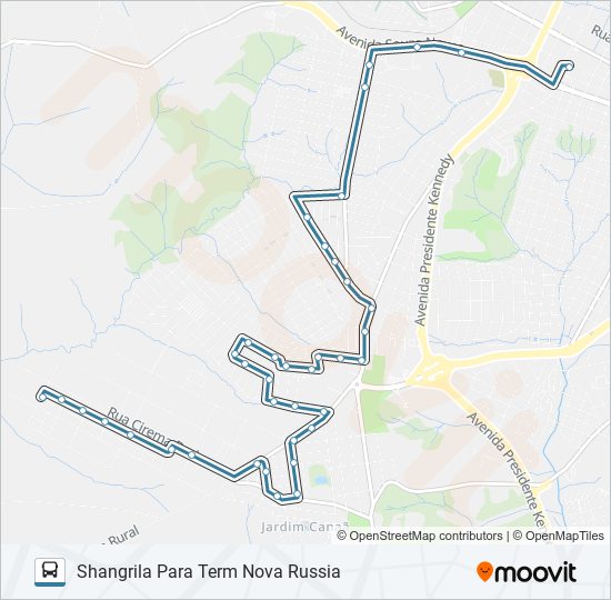 134 SHANGRILÁ / NOVA RUSSIA bus Line Map