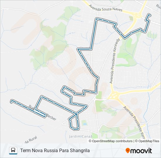 134 SHANGRILÁ / NOVA RUSSIA bus Line Map