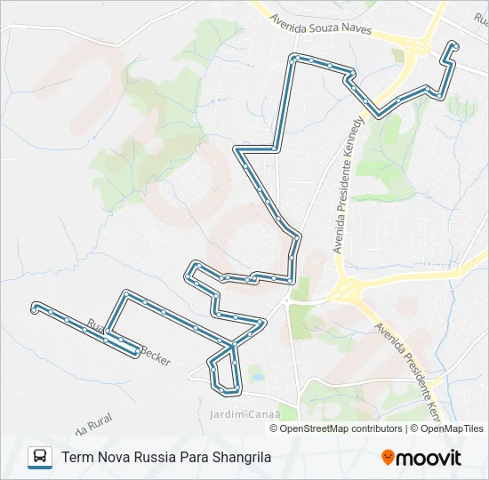 134 SHANGRILÁ / NOVA RUSSIA Bus Line Map