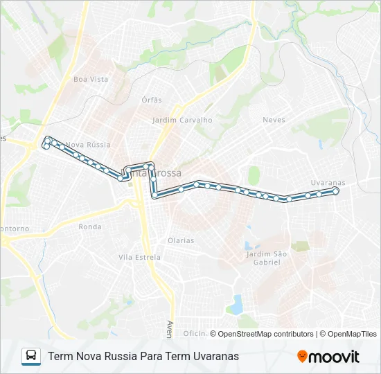 073 TERMINAL UVARANAS / TERMINAL NOVA RUSSIA Bus Line Map
