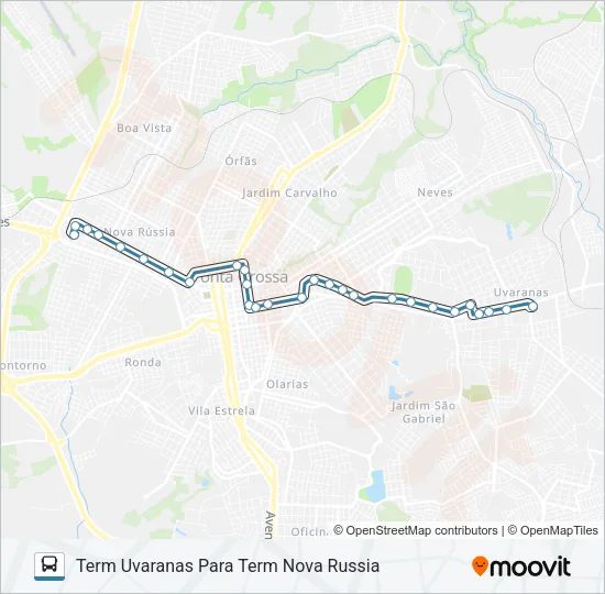073 TERMINAL UVARANAS / TERMINAL NOVA RUSSIA Bus Line Map