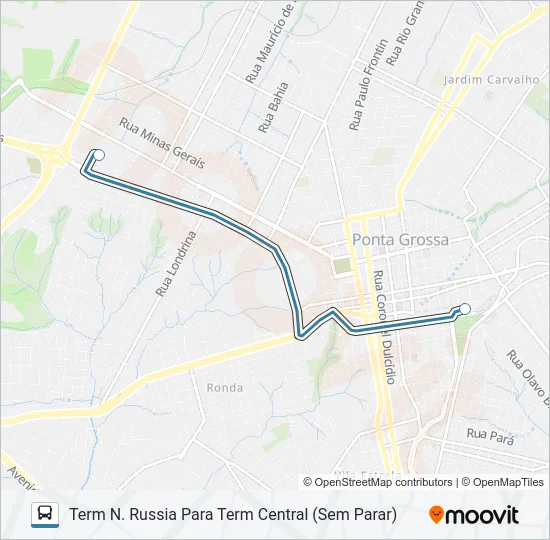 073 TERMINAL UVARANAS / TERMINAL NOVA RUSSIA Bus Line Map