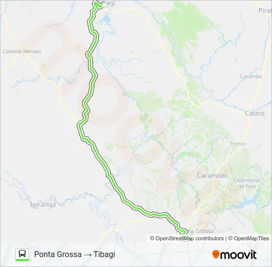 0017-54 PONTA GROSSA / TIBAGI Bus Line Map