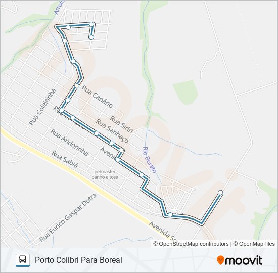 Mapa da linha 190 CHAPADA de ônibus