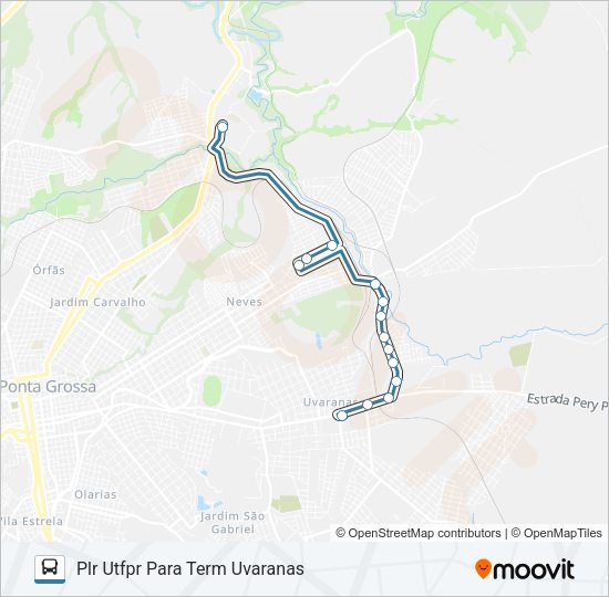 Mapa da linha 047 INTERBAIRROS de ônibus