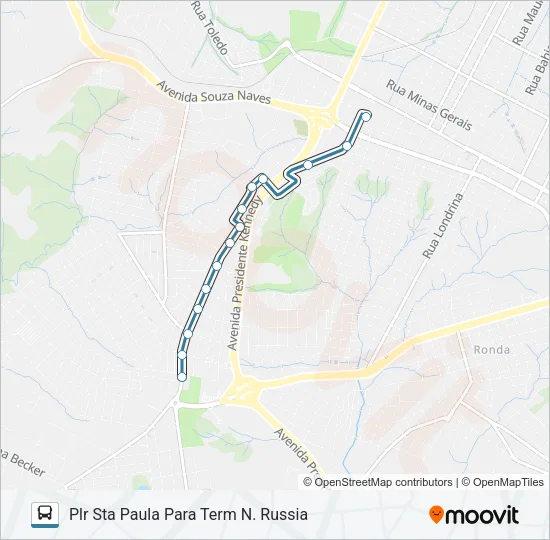 047 INTERBAIRROS Bus Line Map