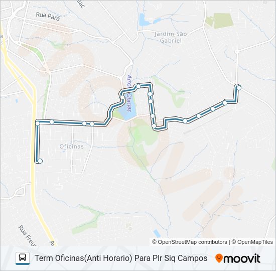 Mapa da linha 047 INTERBAIRROS de ônibus