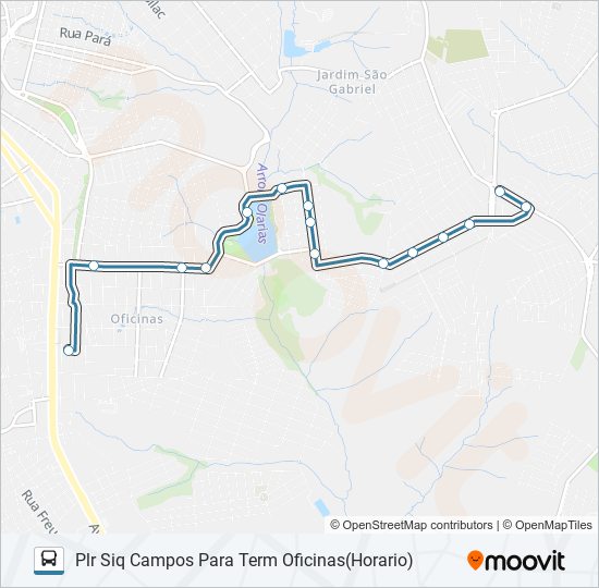 Mapa da linha 047 INTERBAIRROS de ônibus