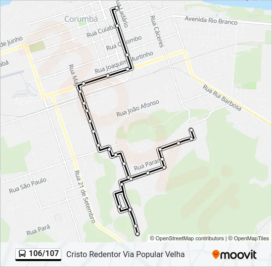 106/107 Bus Line Map