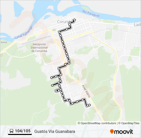 104/105 Bus Line Map