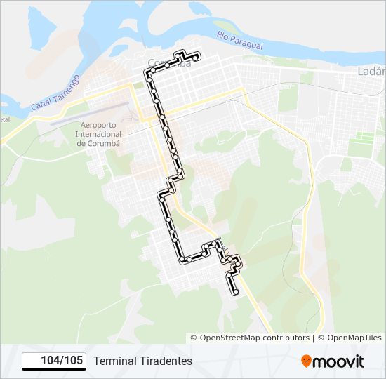 104/105 bus Line Map