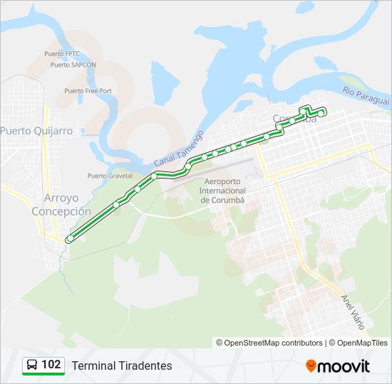 102 Bus Line Map
