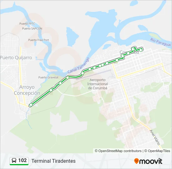102 Bus Line Map