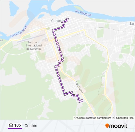 105 bus Line Map