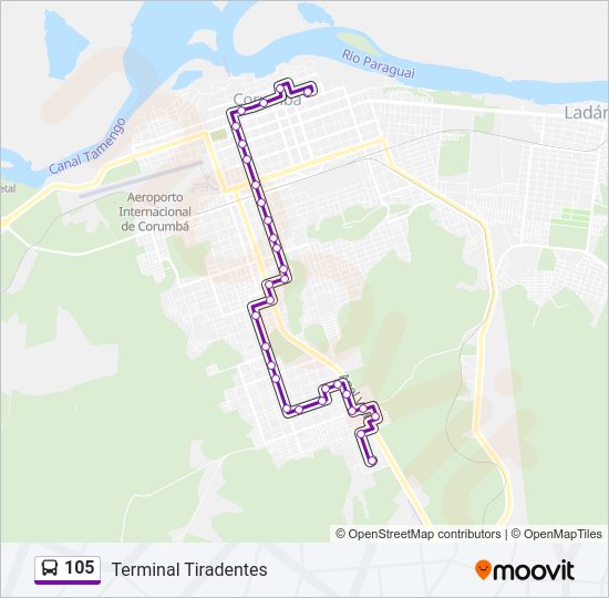 105 Bus Line Map