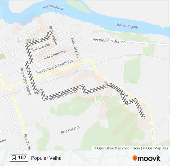 107 Bus Line Map
