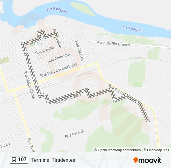 107 Bus Line Map