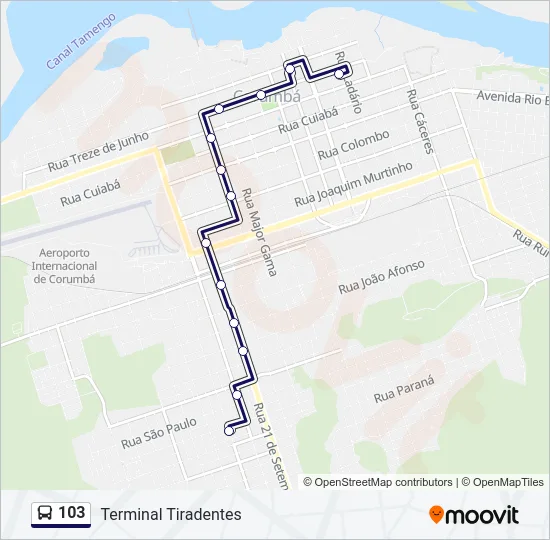 103 Bus Line Map