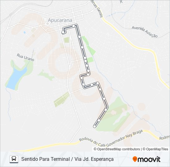 Mapa de 240 JD. ESPERANÇA / JD.ELDORADO de autobús