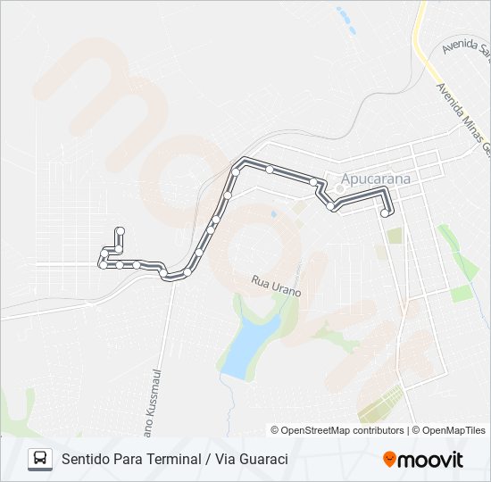 Mapa da linha 170 OSMAR GUARACI FREIRE de ônibus