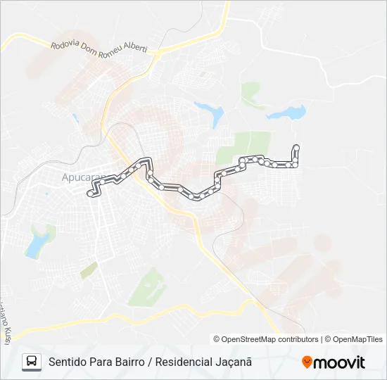 195 RESIDENCIAL  JACANÃ Bus Line Map