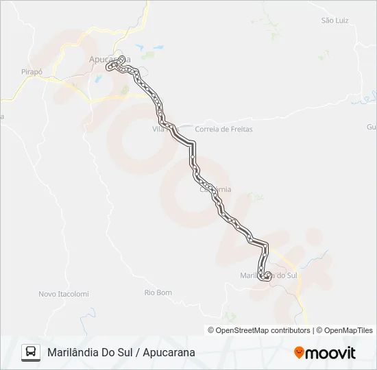 0576-400 APUCARANA / MARILÂNDIA DO SUL Bus Line Map