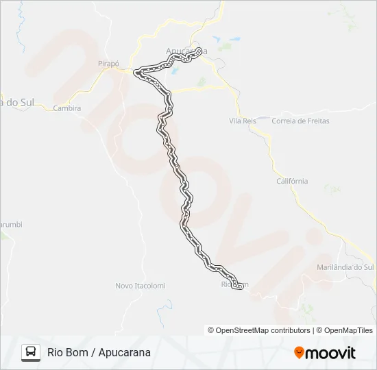 0579-400 APUCARANA / RIO BOM VIA SÃO DOMINGOS Bus Line Map