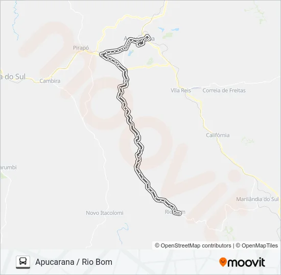 0579-400 APUCARANA / RIO BOM VIA SÃO DOMINGOS Bus Line Map