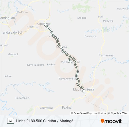 Mapa de 1438-500 APUCARANA / MAUÁ DA SERRA de autobús