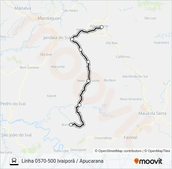 0570-500 APUCARANA / BORRAZÓPOLIS Bus Line Map