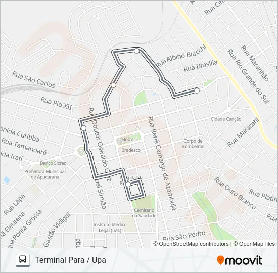 192 LINHA DA SAÚDE Bus Line Map