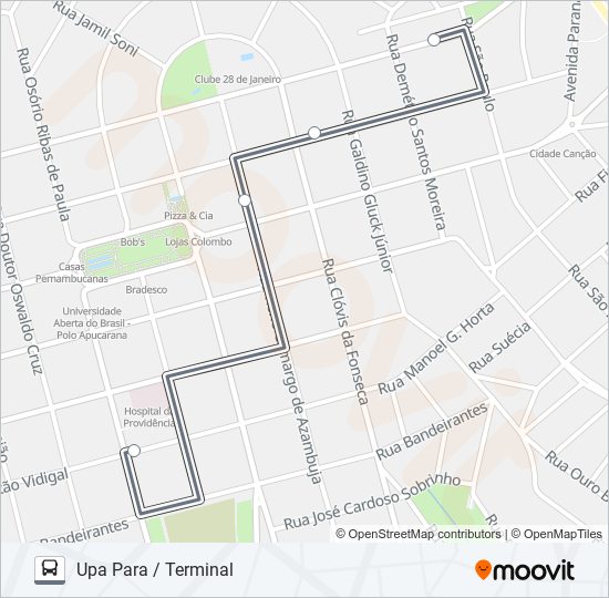 Mapa da linha 192 LINHA DA SAÚDE de ônibus