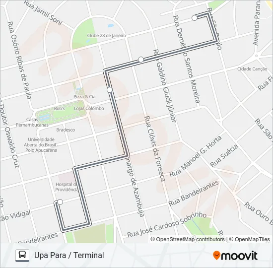 192 LINHA DA SAÚDE Bus Line Map