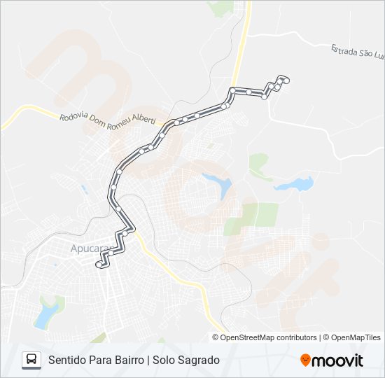 Mapa da linha 115 SOLO SAGRADO de ônibus