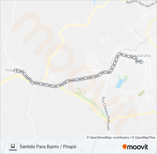 Mapa de 400 PIRAPÓ de autobús