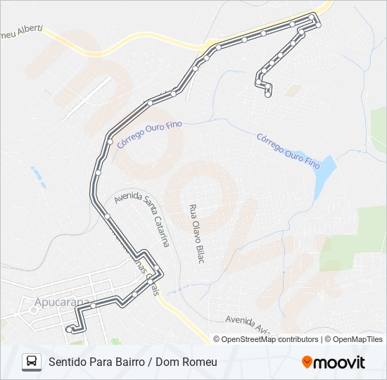Mapa da linha 150 DOM ROMEU de ônibus