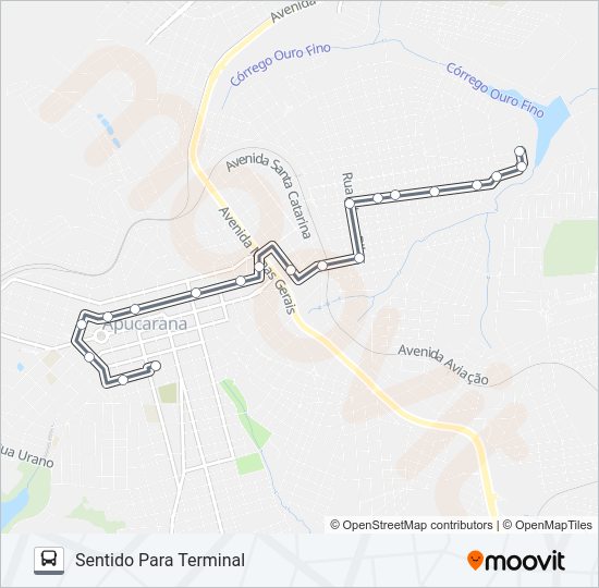 Mapa da linha 135 VALE VERDE de ônibus