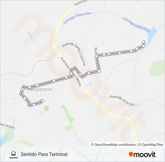 Mapa de 135 VALE VERDE de autobús