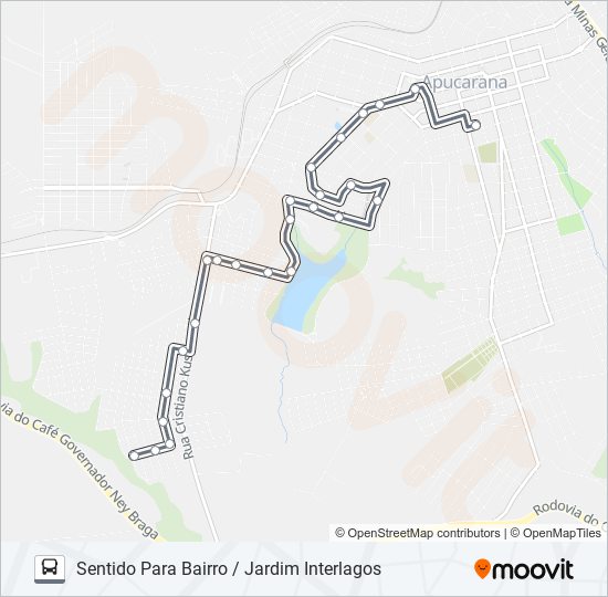 Mapa da linha 230 JARDIM INTERLAGOS de ônibus