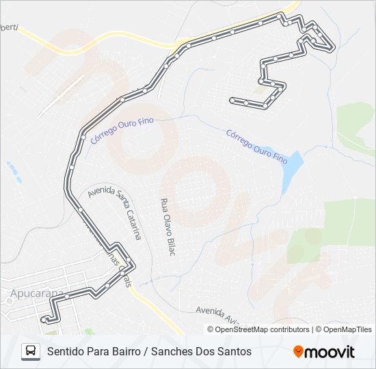 Mapa de 110 SANCHES DOS SANTOS de autobús