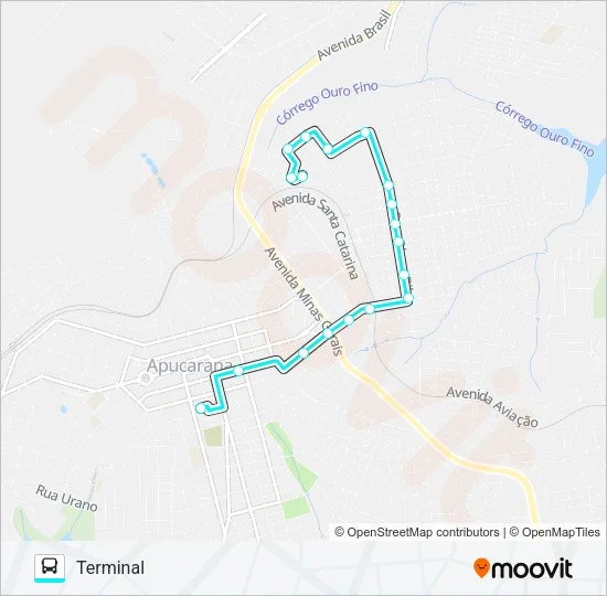 145 JARDIM PONTA GROSSA Bus Line Map